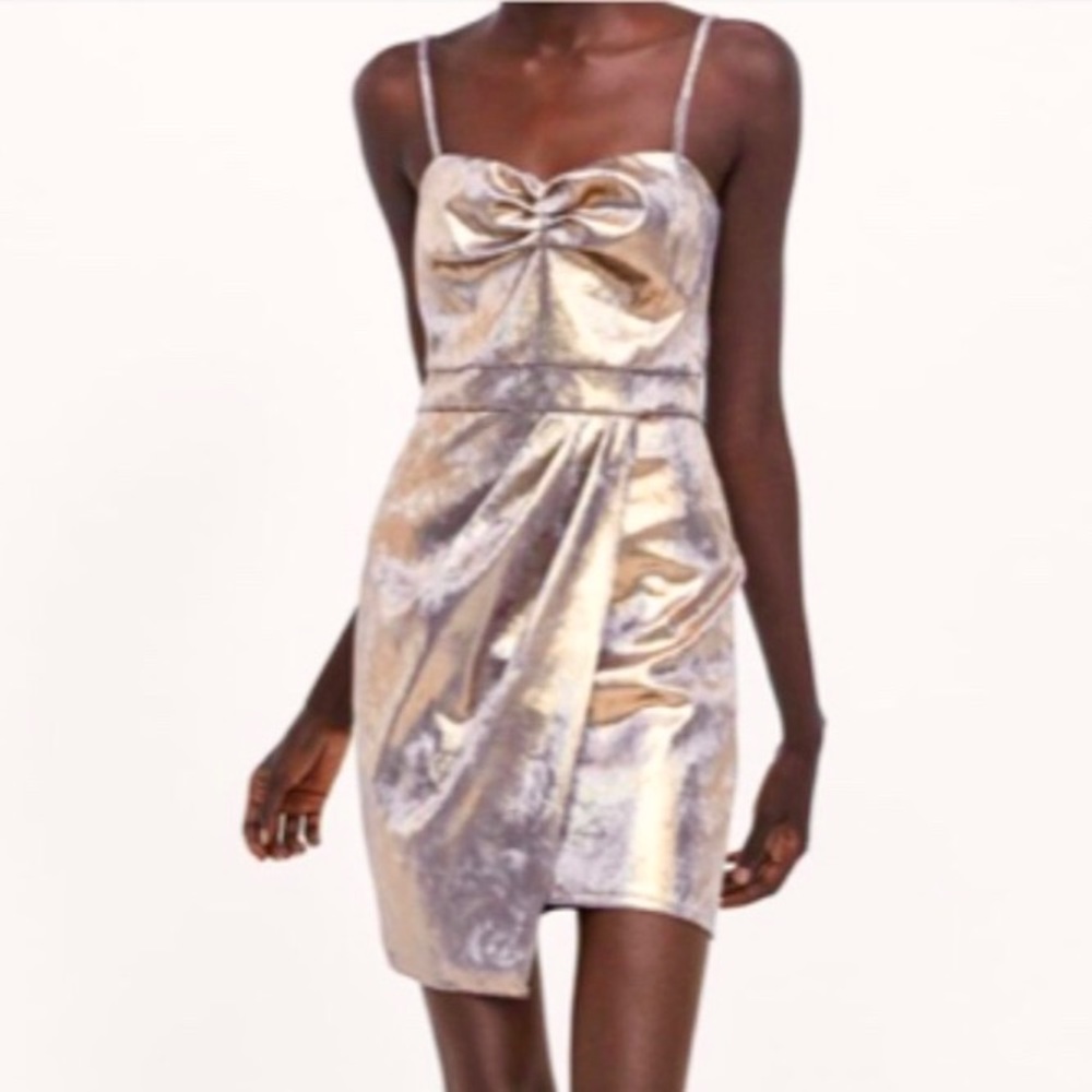 Zara Gold  Mini Dress